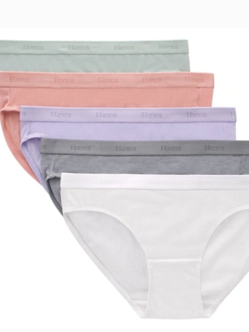 Hanes Originals Super Soft Girls Bikini Panties, Sz 8, 5 Pair